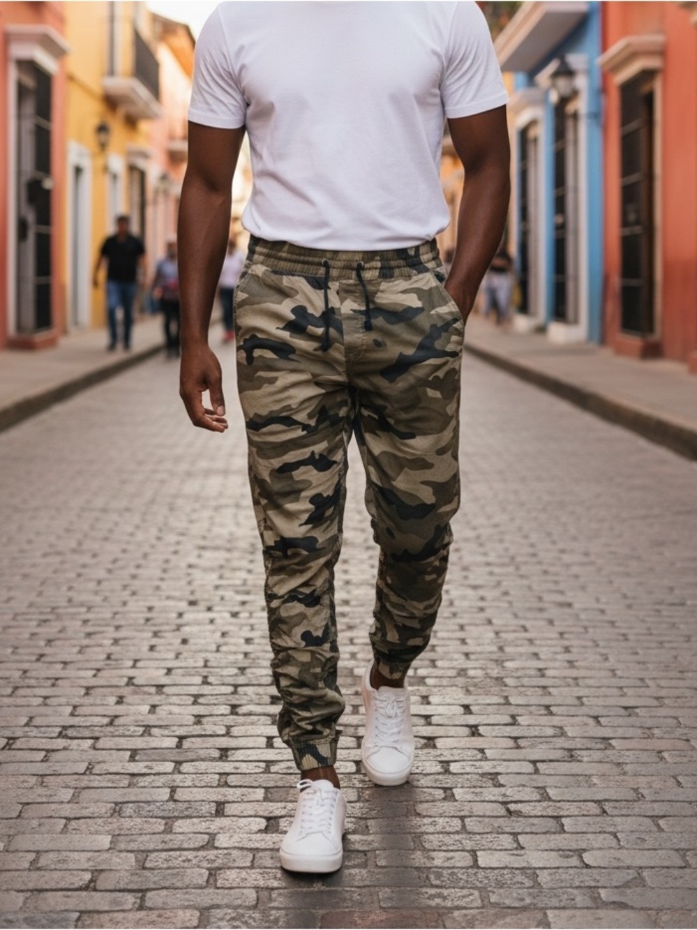 H&M Divided Camo Scrunch Jogger Pants with Ankle Zippers Size 30